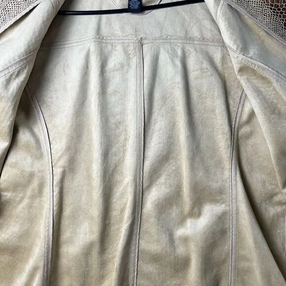 Dialogue Snake Print Zip Up Gold & Brown Jacket Coat Blazer Women’s Size 2X - Picture 7 of 12